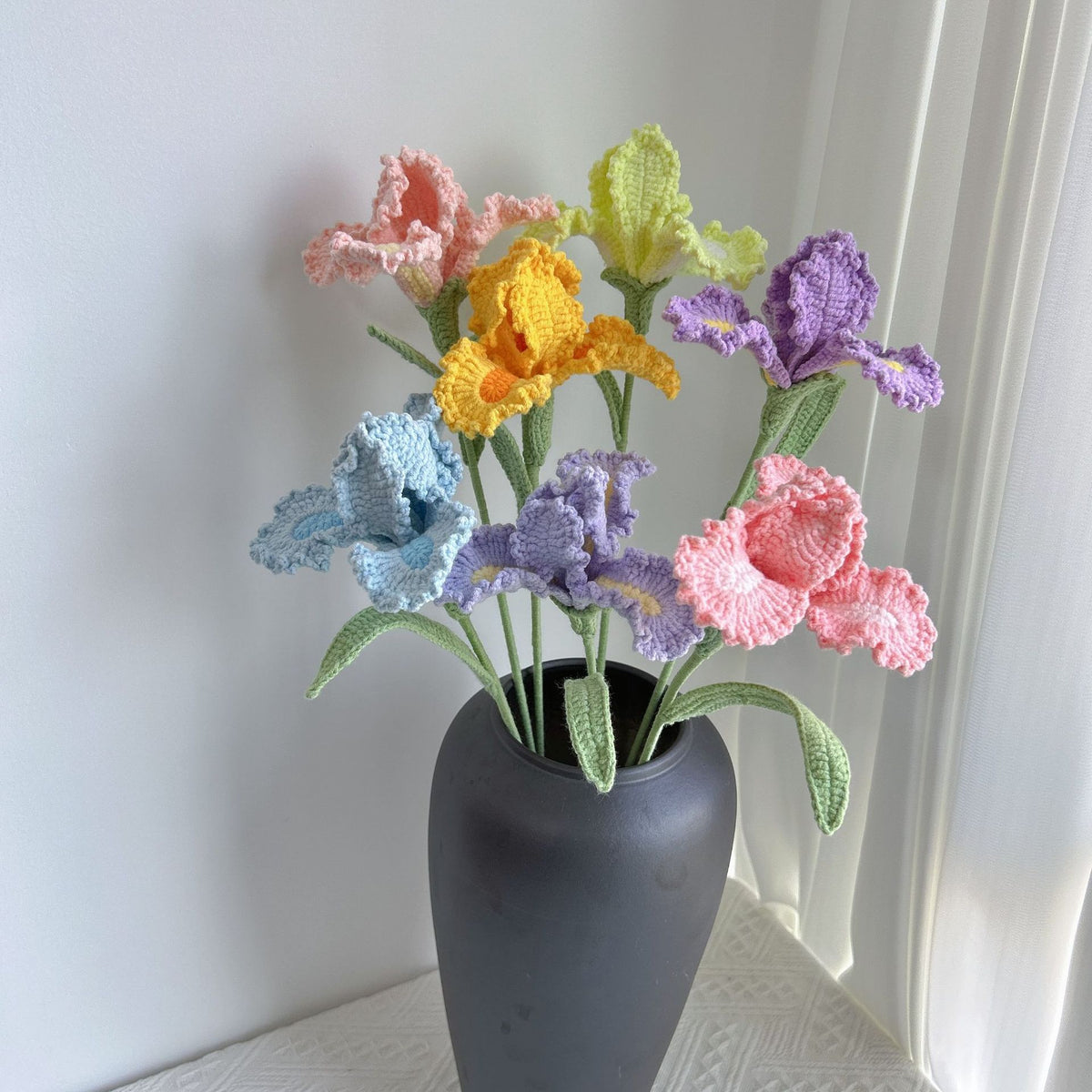 Crochet Iris Flowers-10-Pack