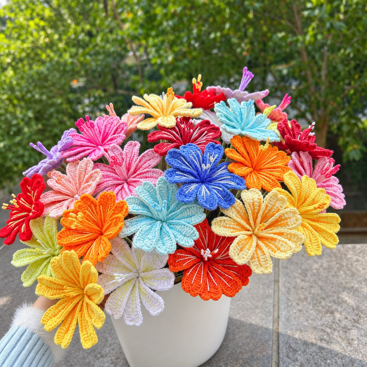 Crochet Spider Lily Flower Stems-10-Pack