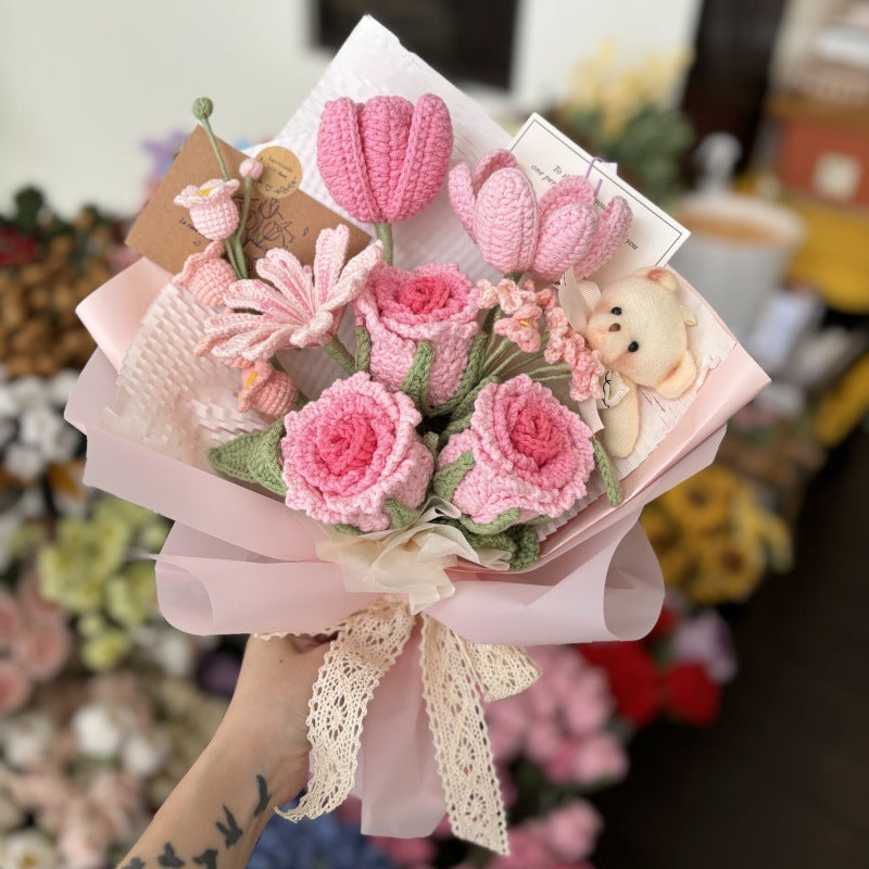 Crochet Luoshen Rose Flowers-10-Pack