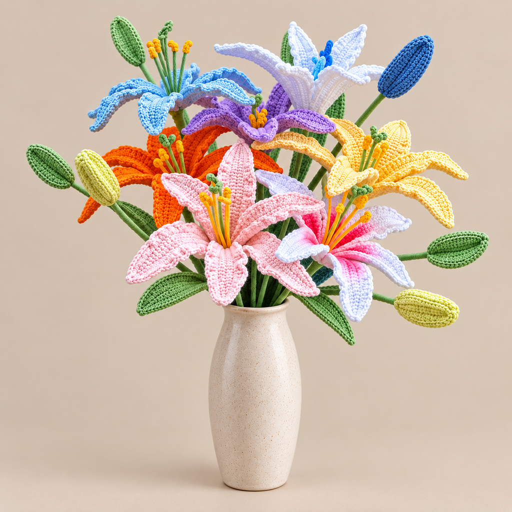 Crochet Perfume Lily Flowers-5-Pack