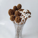 Crochet Pine Cone & Cotton Stems-10-Pack