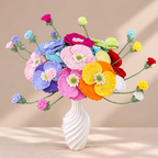 Crochet Poppy Flowers-5-Pack