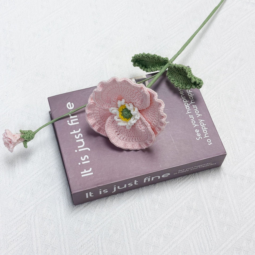 Crochet Poppy Flowers-5-Pack