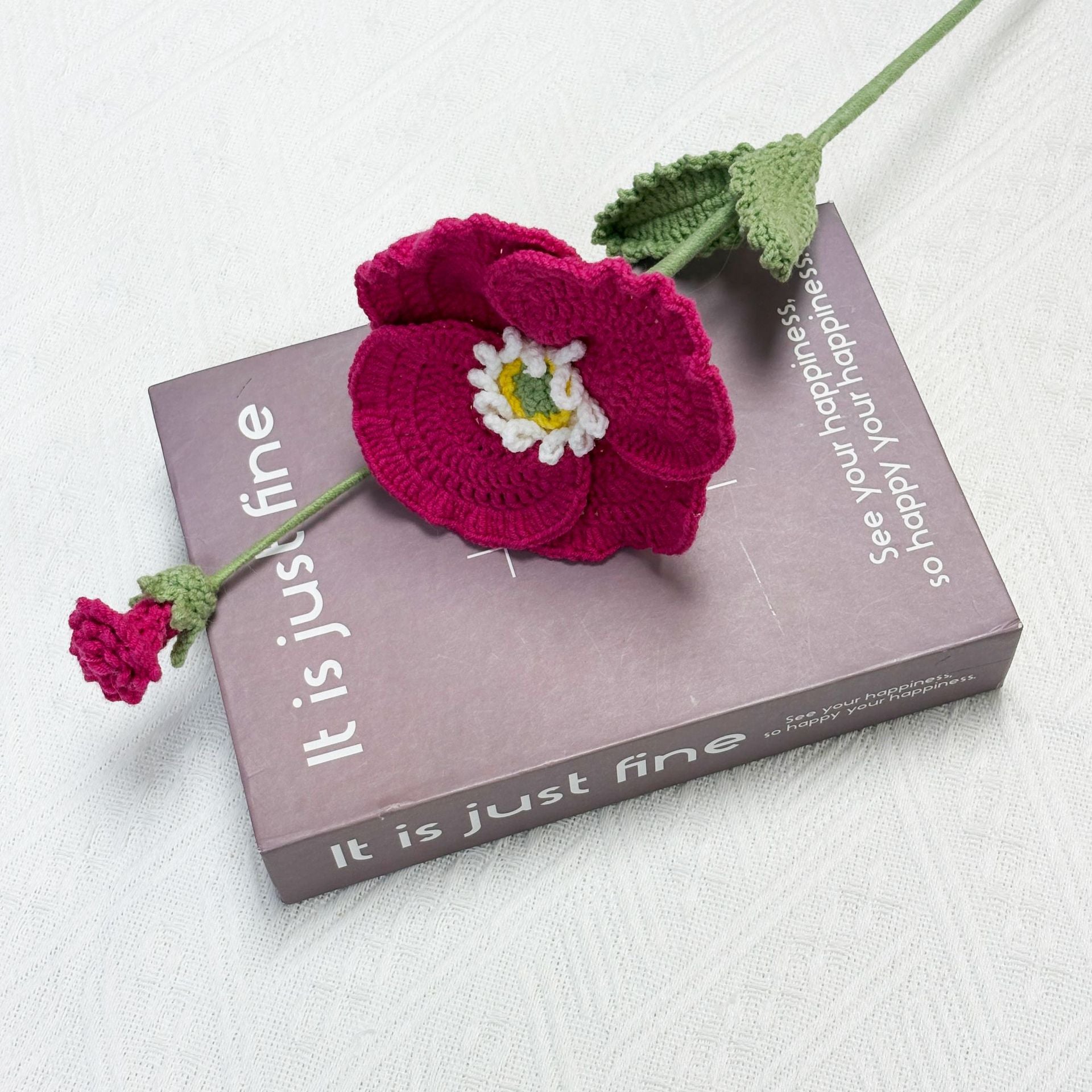 Crochet Poppy Flowers-5-Pack