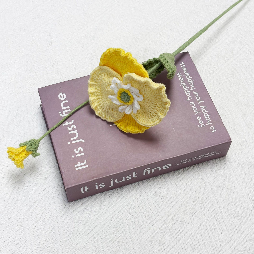 Crochet Poppy Flowers-5-Pack