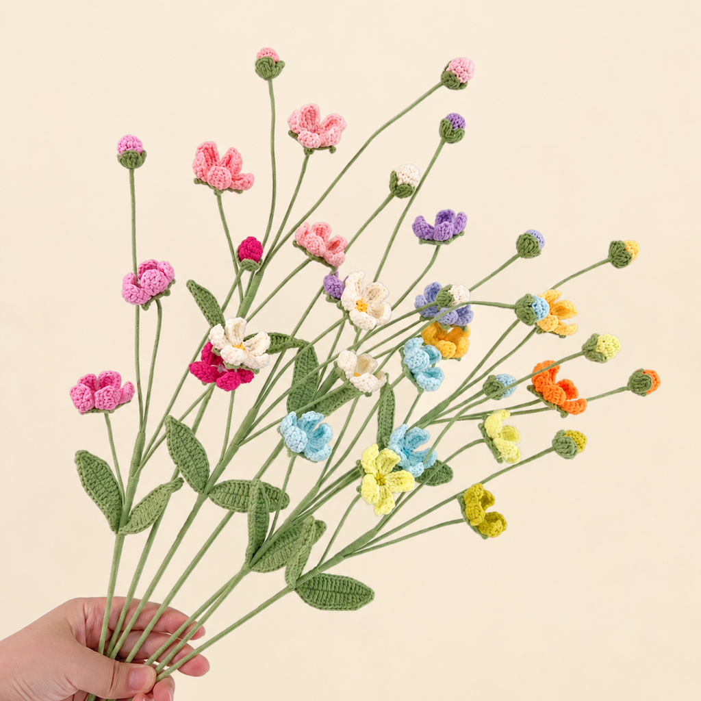 Crochet Rock Jasmine Flowers-10-Pack