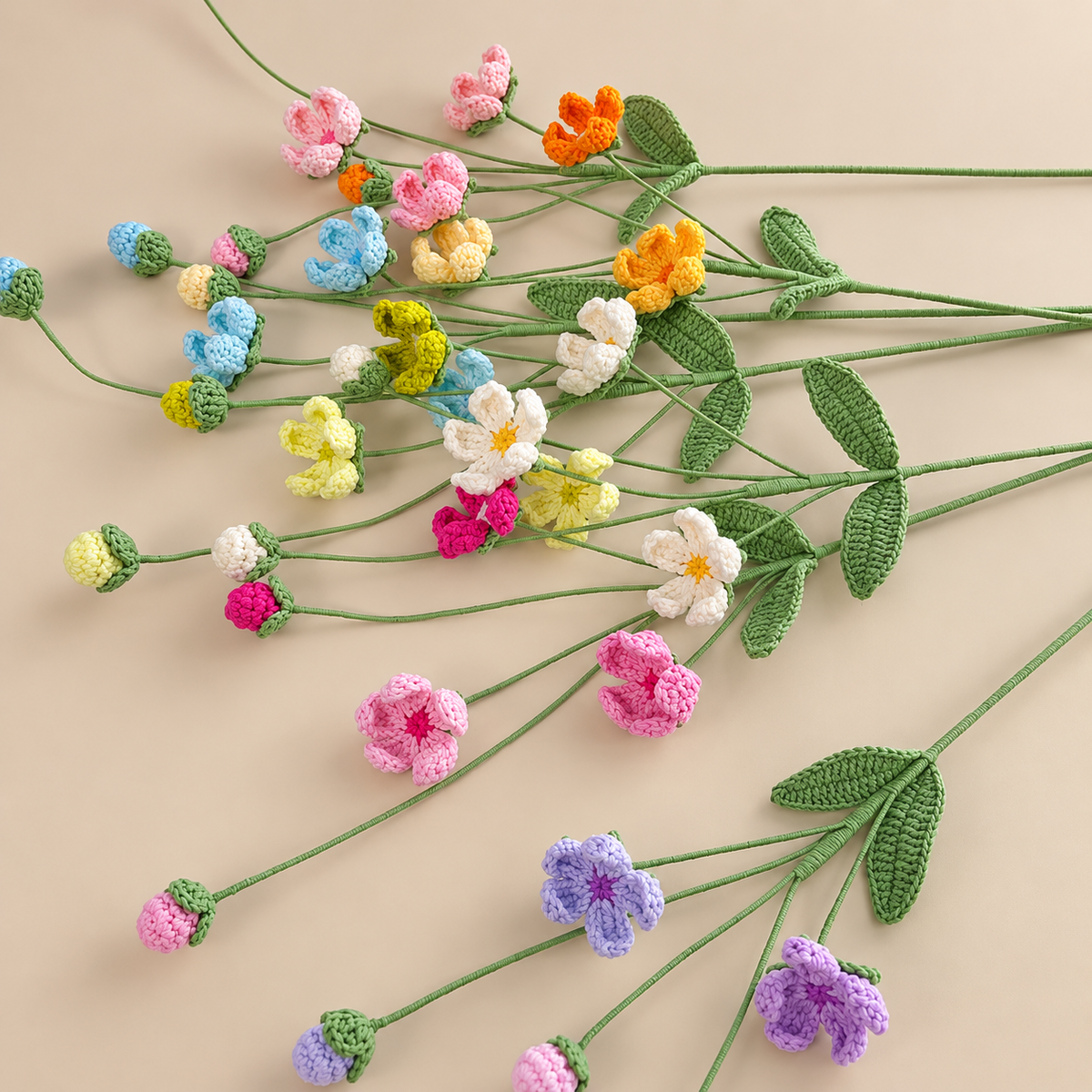 Crochet Rock Jasmine Flowers-10-Pack
