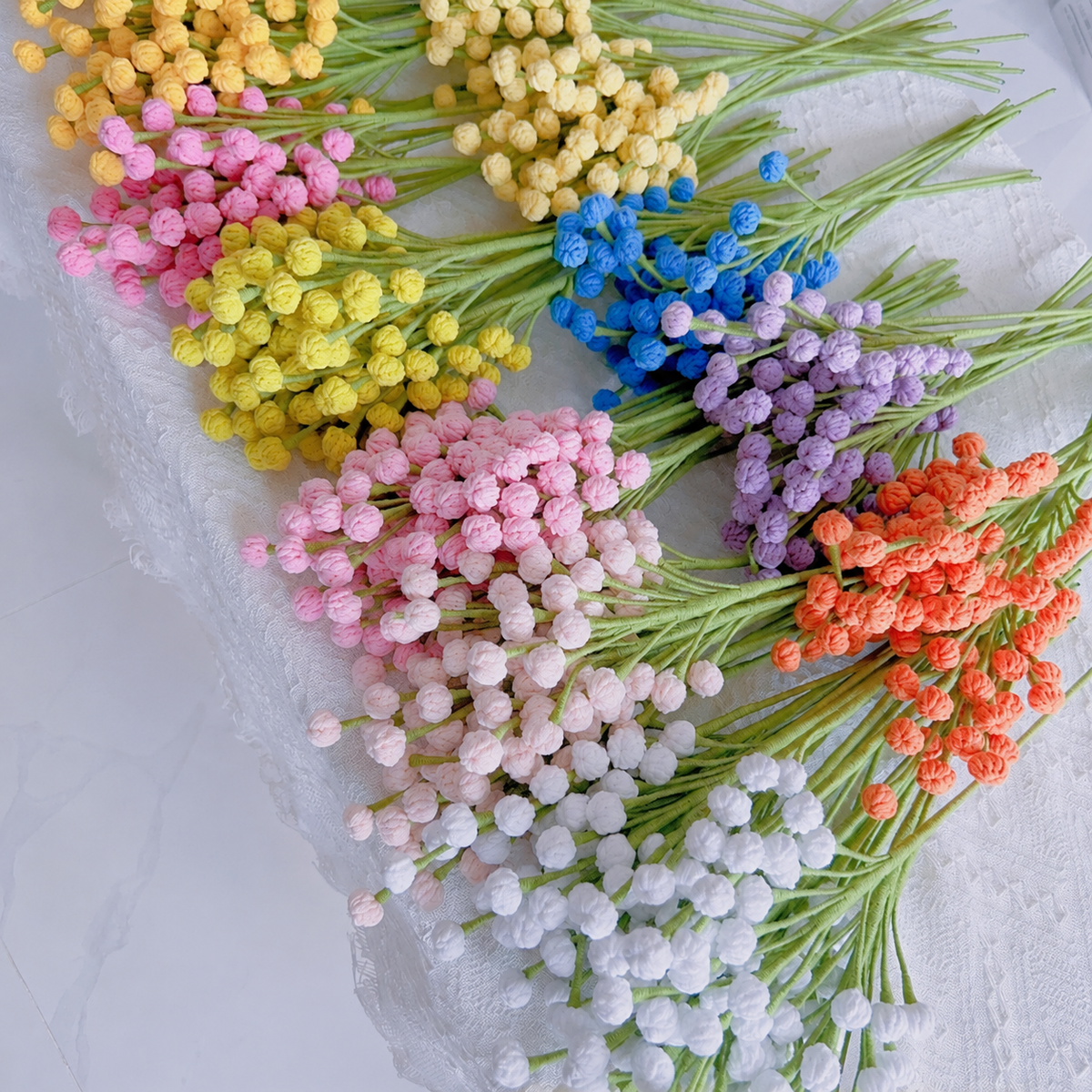 Crochet Snowberry Branches-10-Pack