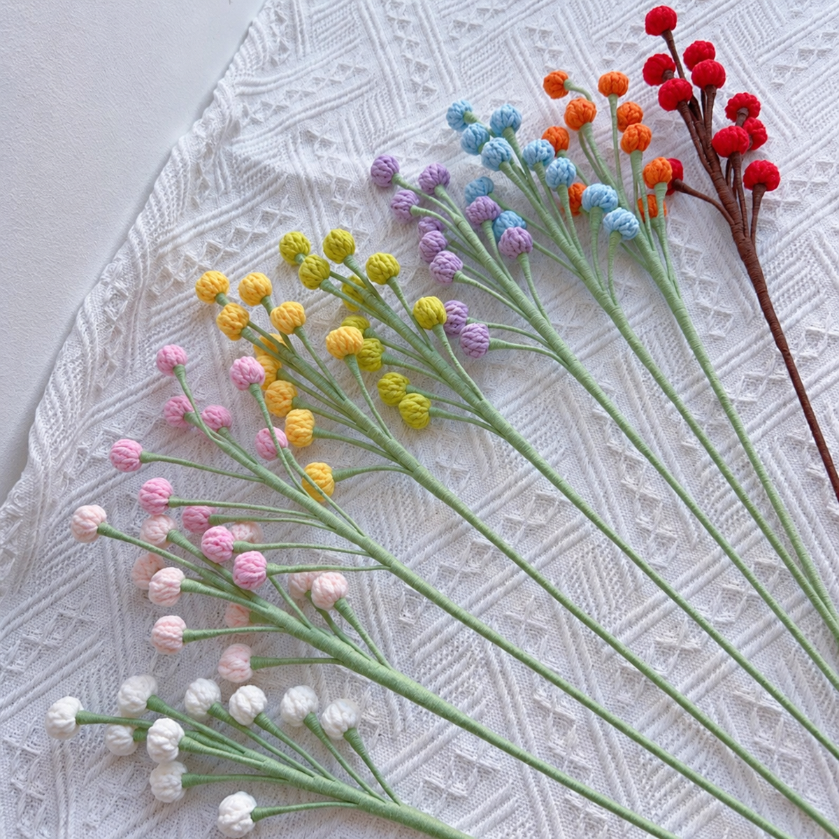 Crochet Snowberry Branches-10-Pack