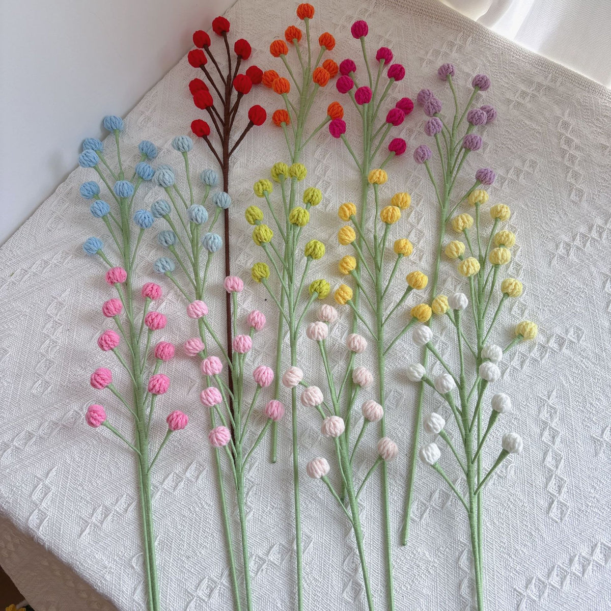Crochet Snowberry Branches-10-Pack