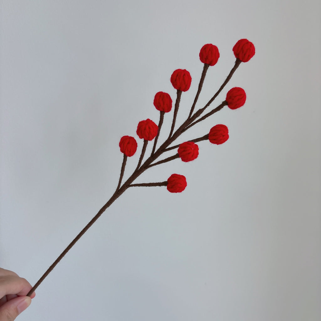 Crochet Snowberry Branches-10-Pack