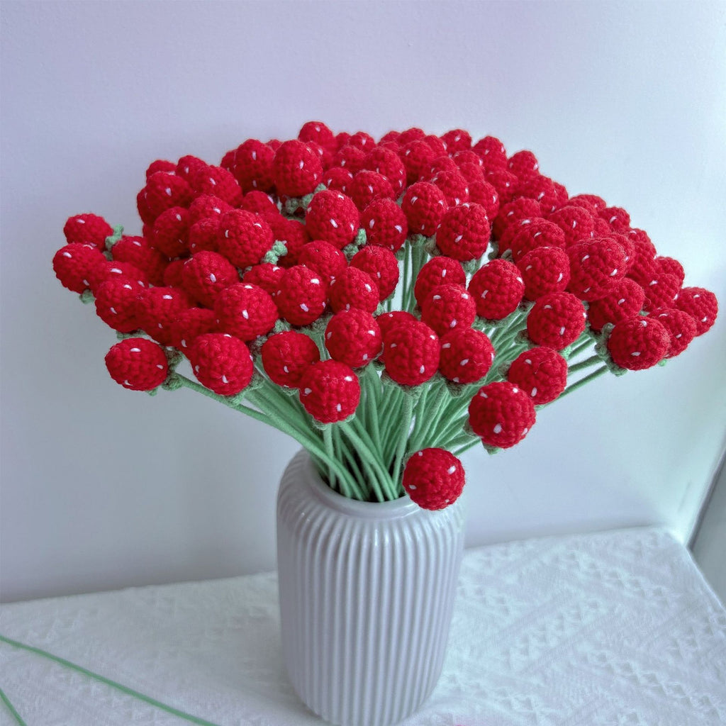 Crochet Strawberry Stems-10-Pack