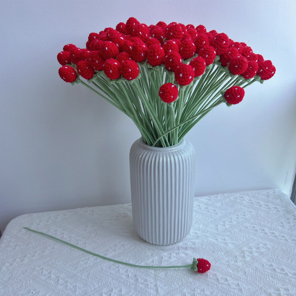 Crochet Strawberry Stems-10-Pack