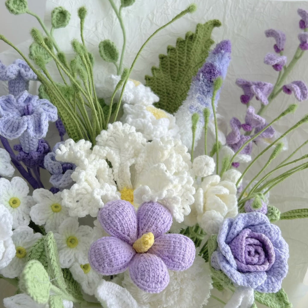Crochet Violet Flowers-10-Pack