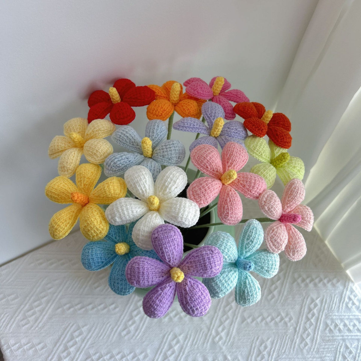 Crochet Violet Flowers-10-Pack