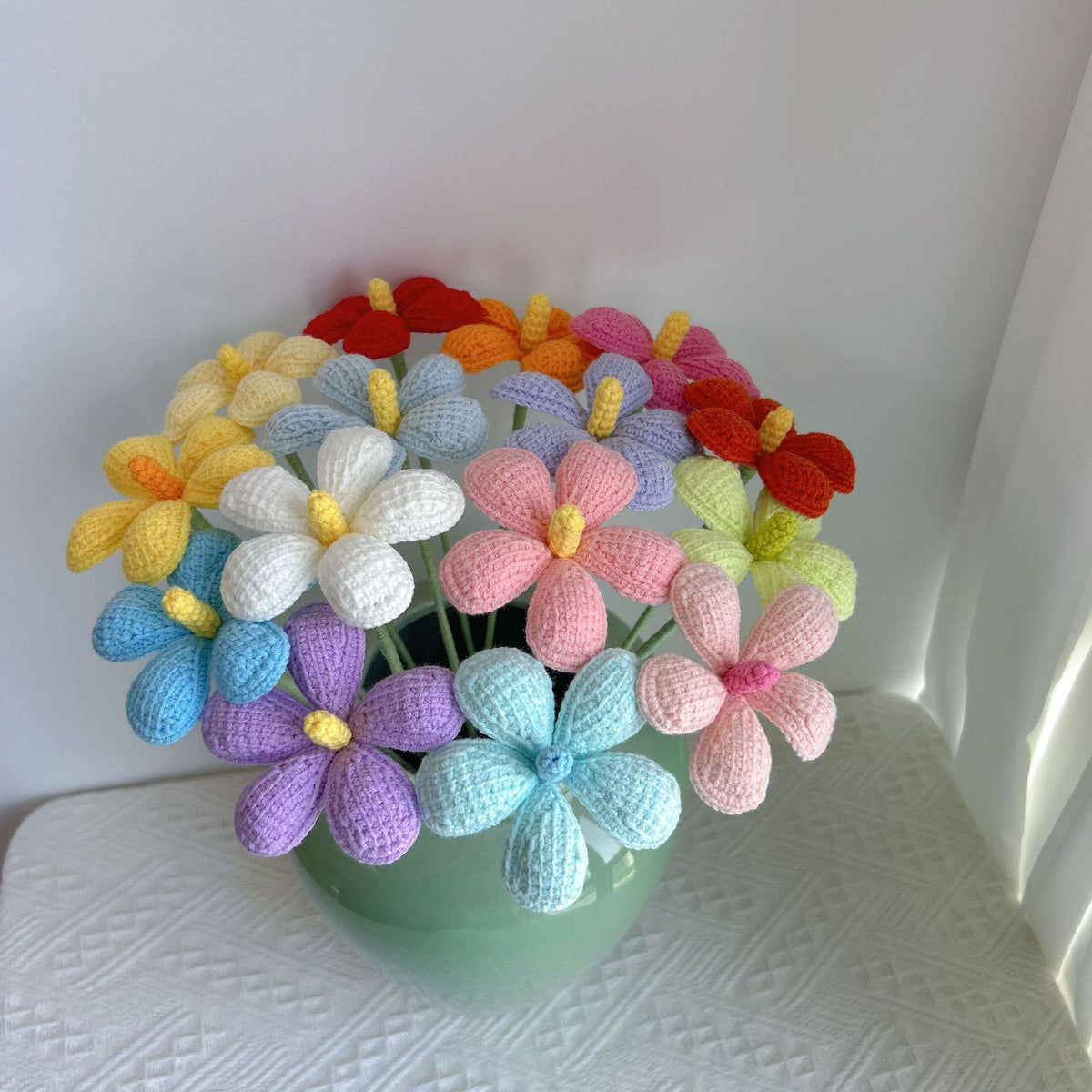Crochet Violet Flowers-10-Pack
