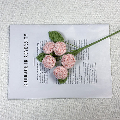 Crochet 5-Head Rose Stems-10-Pack