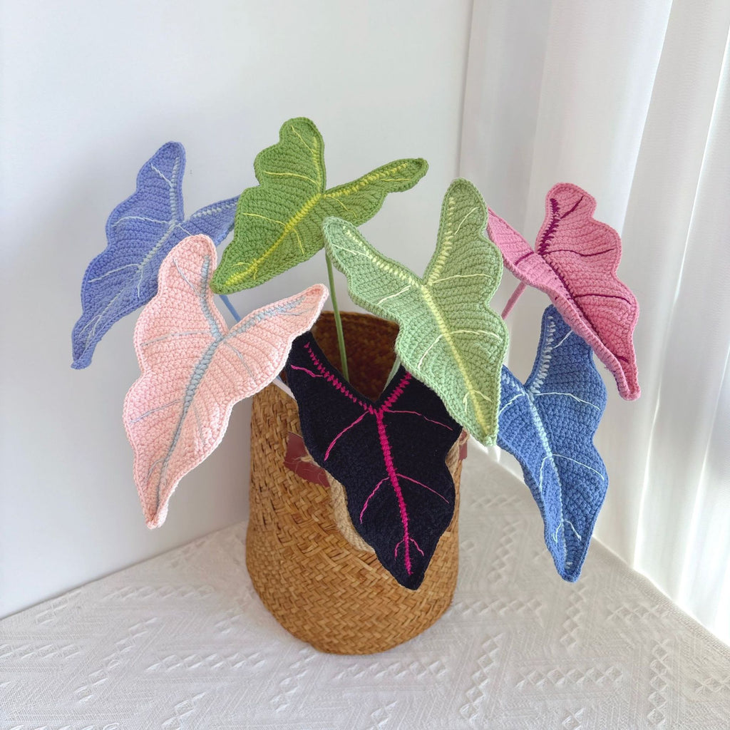 Crochet Alocasia Leaf Stems-10-Pack