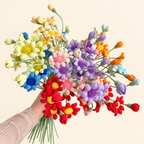 Crochet Blue-Eyed Daisy Flower Stems-10-Pack