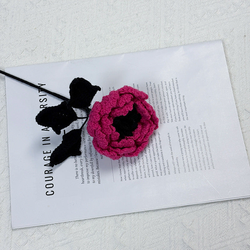 Crochet Peony Flower Stem-10-Pack