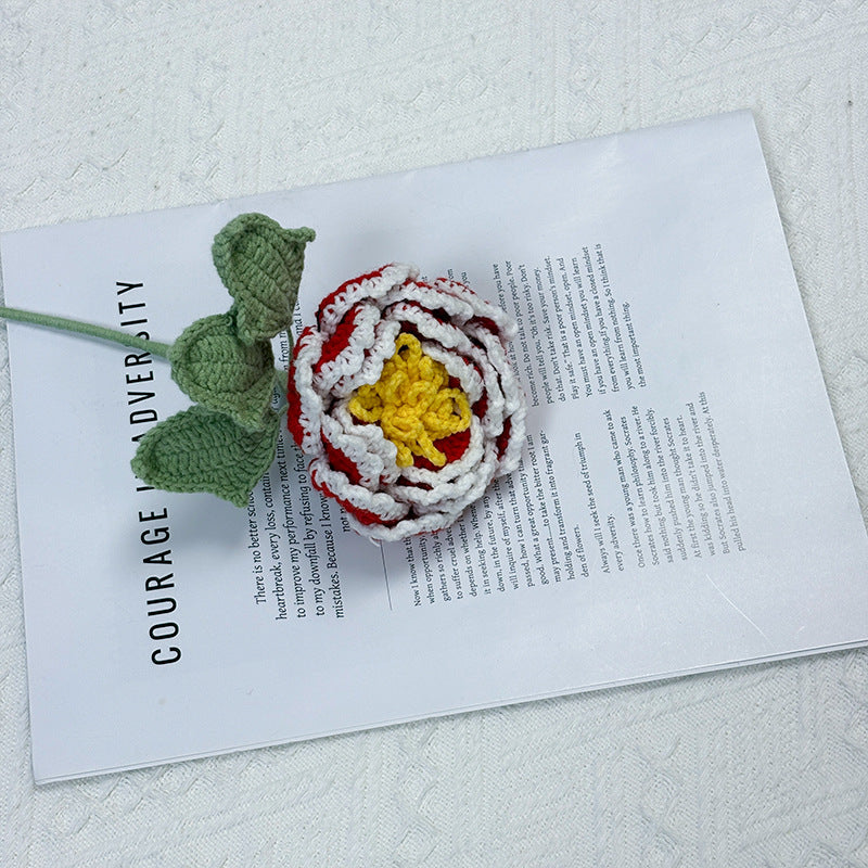 Crochet Peony Flower Stem-10-Pack