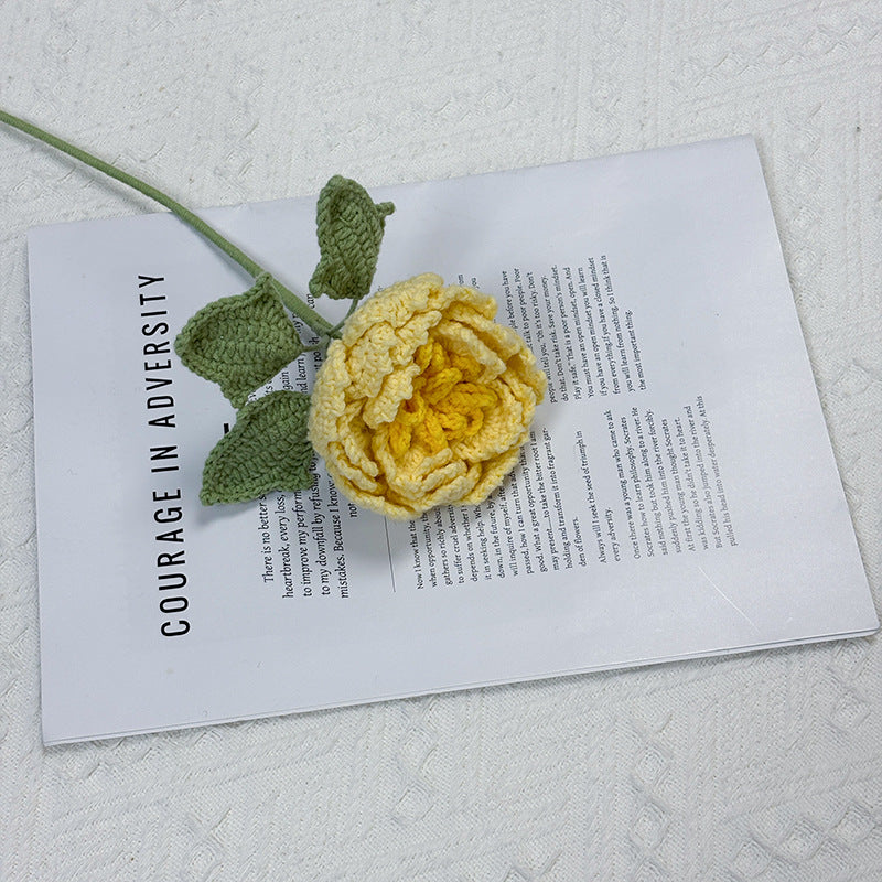 Crochet Peony Flower Stem-10-Pack
