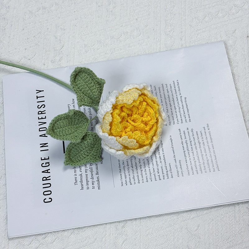 Crochet Peony Flower Stem-10-Pack