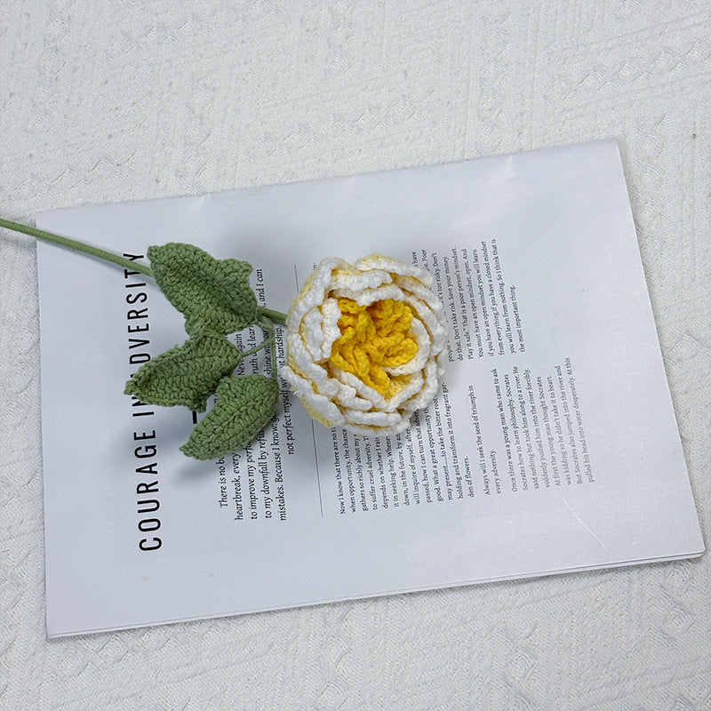 Crochet Peony Flower Stem-10-Pack