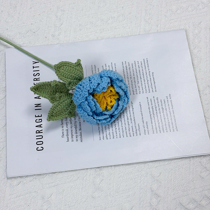 Crochet Peony Flower Stem-10-Pack