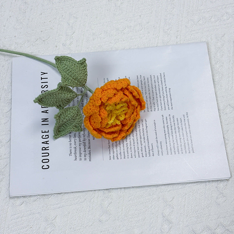 Crochet Peony Flower Stem-10-Pack