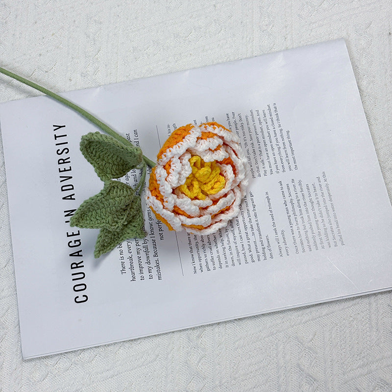 Crochet Peony Flower Stem-10-Pack