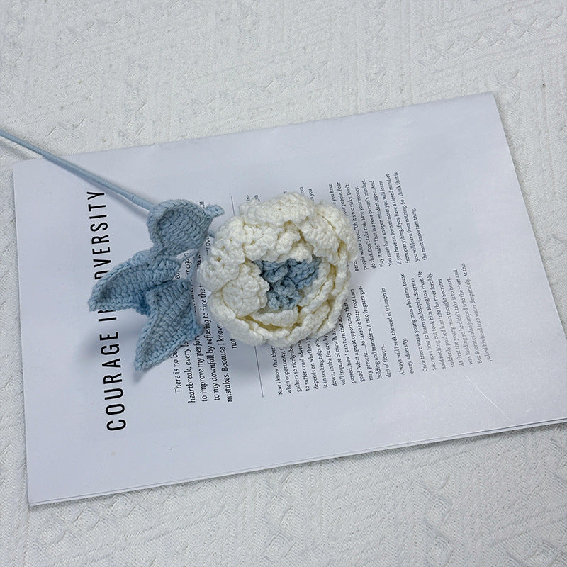 Crochet Peony Flower Stem-10-Pack
