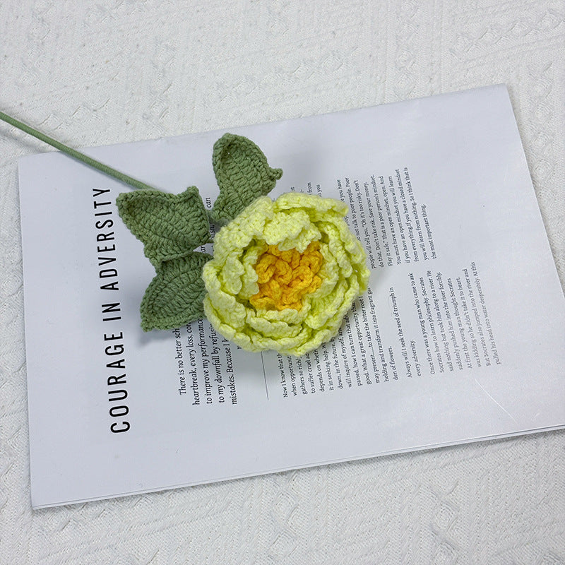 Crochet Peony Flower Stem-10-Pack