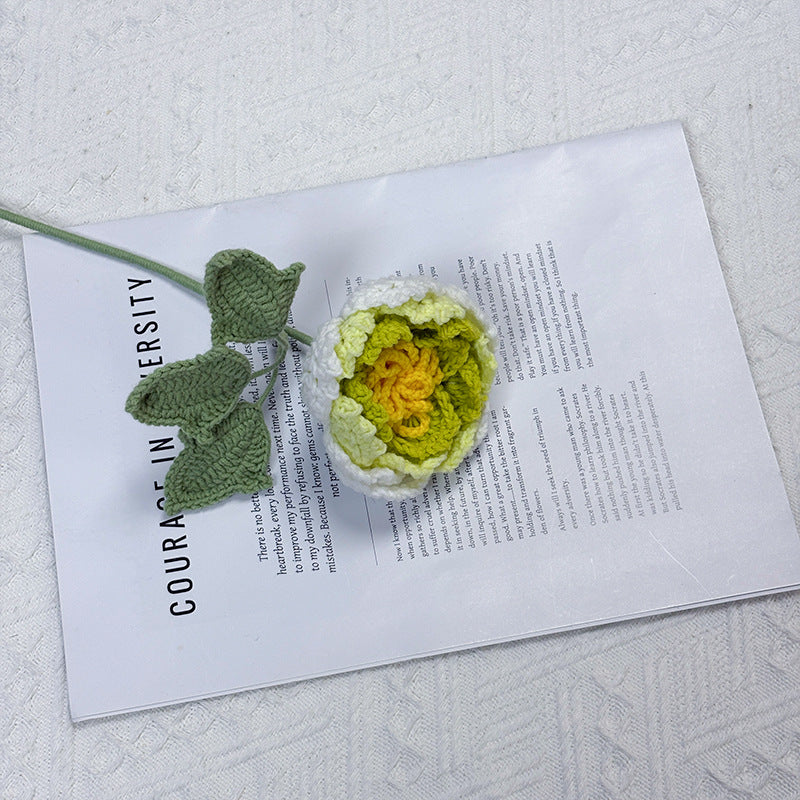 Crochet Peony Flower Stem-10-Pack