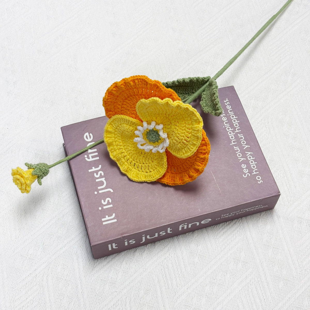 Crochet Poppy Flowers-5-Pack