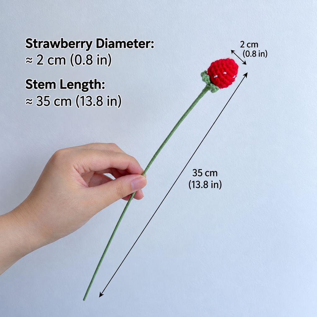 Crochet Strawberry Stems-10-Pack