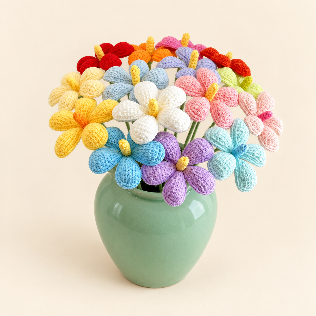 Crochet Violet Flowers-10-Pack