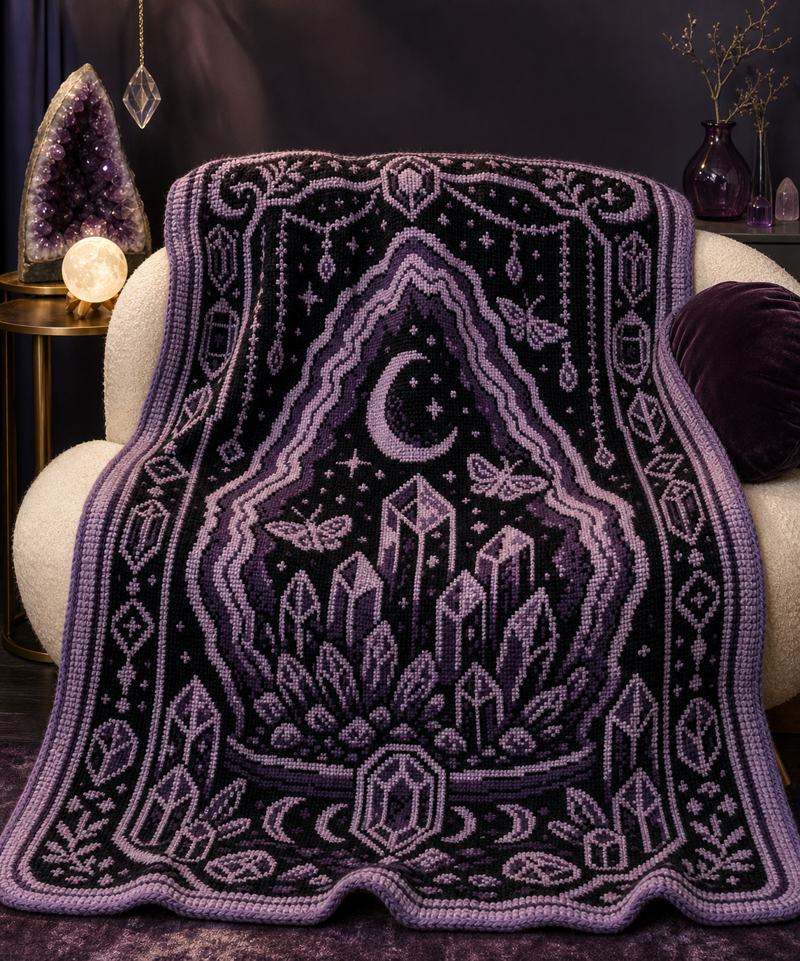 Crystal Geode C2C Crochet Mosaic Pattern-Digital Download