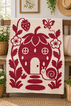 Strawberry Snail Home C2C Crochet Mosaic Pattern-Digital Download
