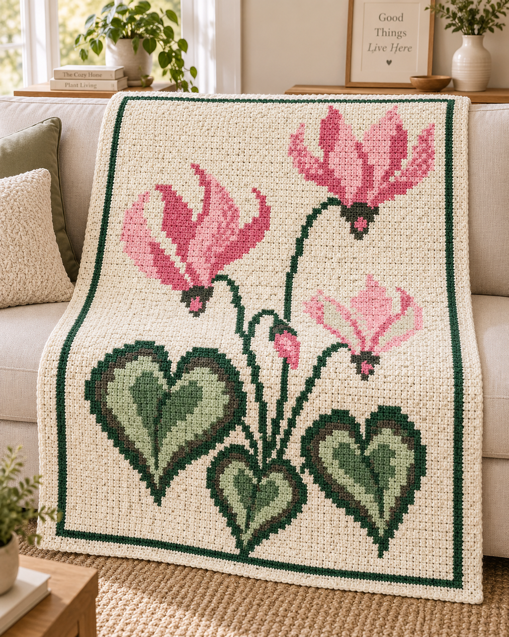 Cyclamen C2C Blanket Pattern PDF-Digital Download