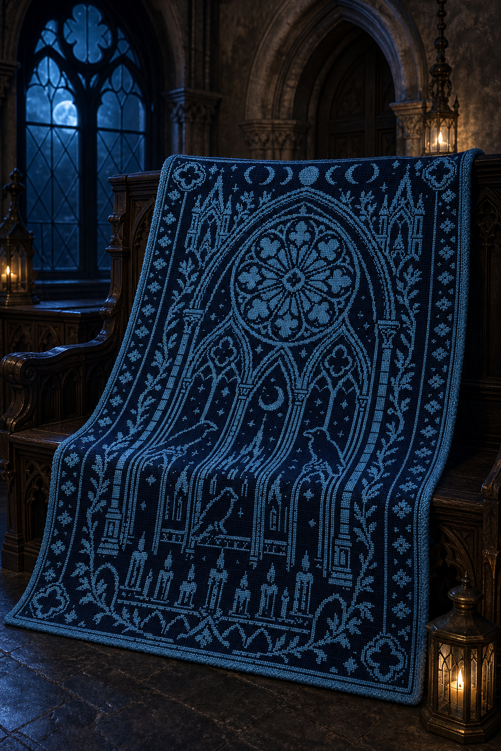 Gothic Cathedral C2C Crochet Mosaic Pattern-Digital Download