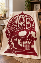 Botanical Skull Conservatory C2C Crochet Mosaic Pattern-Digital Download