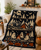 Halloween Campfire Ghosts C2C Crochet Mosaic Pattern-Digital Download