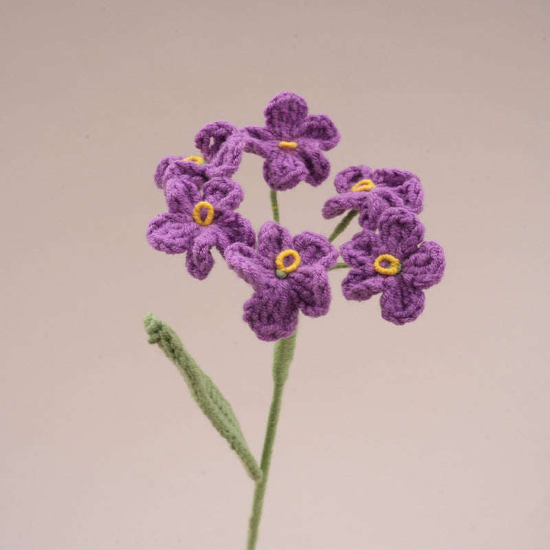 10PC Handmade Crochet Wildflower Stem – Colorful Forever Flower
