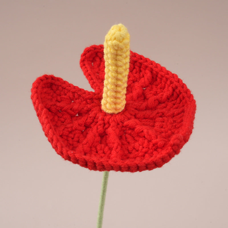 Handmade Crochet Anthurium Flowers – Set of 10 Stems