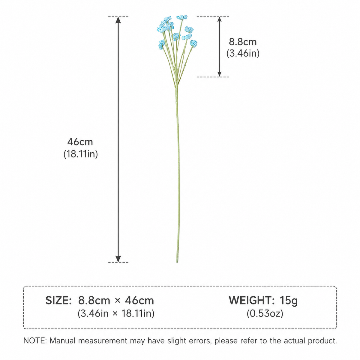 Handmade Crochet Baby’s Breath Flowers – Set of 10 Decorative Stems