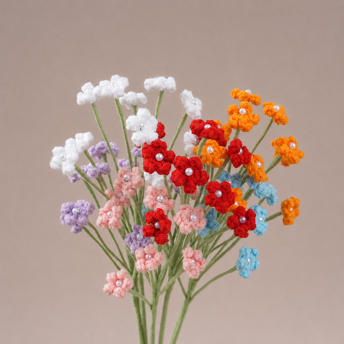 Handmade Crochet Baby’s Breath Flowers – Set of 10 Decorative Stems