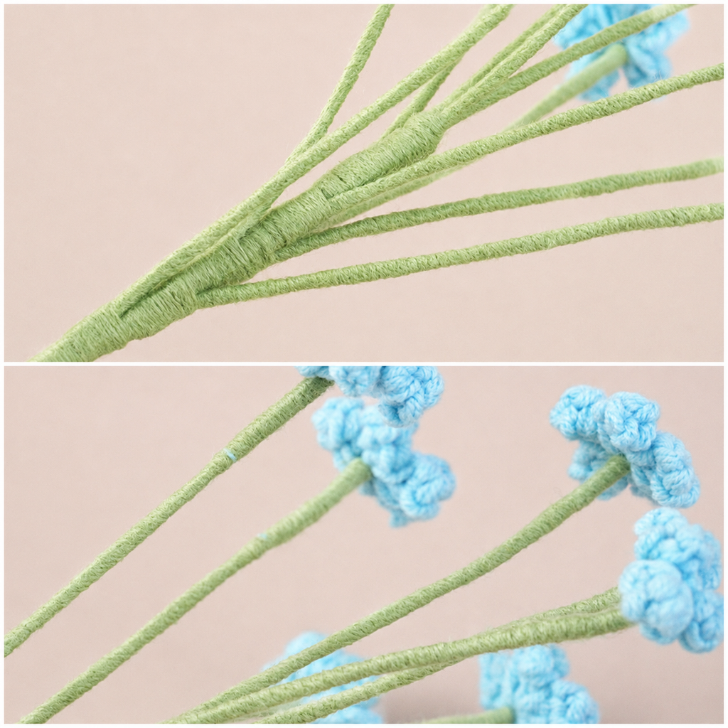 Handmade Crochet Baby’s Breath Flowers – Set of 10 Decorative Stems