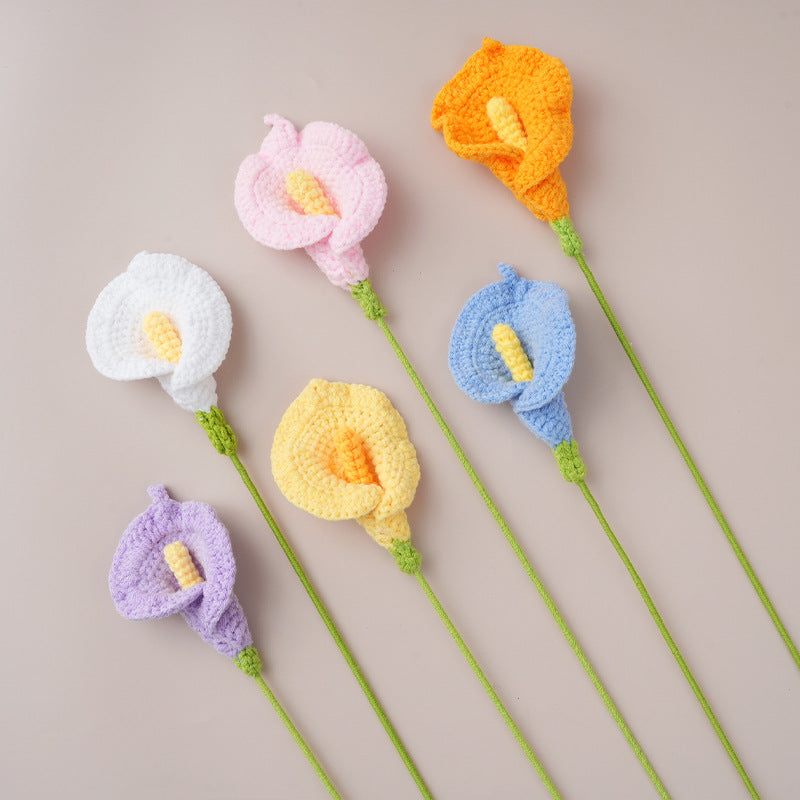 Handmade Crochet Calla Lily Flowers – Set of 10 Stems