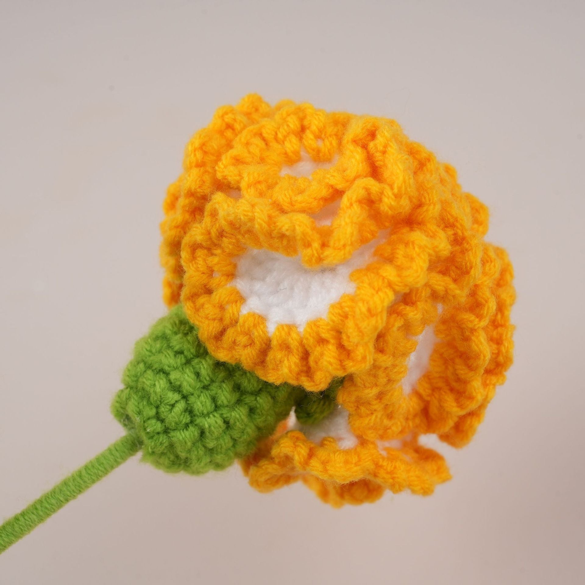 10PC Handmade Crochet Carnation Stem – Colorful Forever Flower